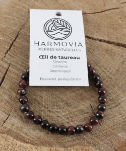 Bracelet Oeil de Taureau - Perles 6mm, 1 pièce